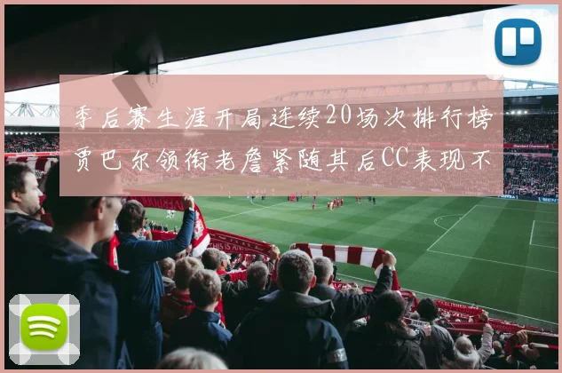 季后赛生涯开局连续20场次排行榜贾巴尔领衔老詹紧随其后CC表现不俗